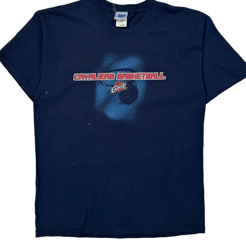 Cavaliers Basketball Nba T-Shirt - Large Navy Cotton - Image 4