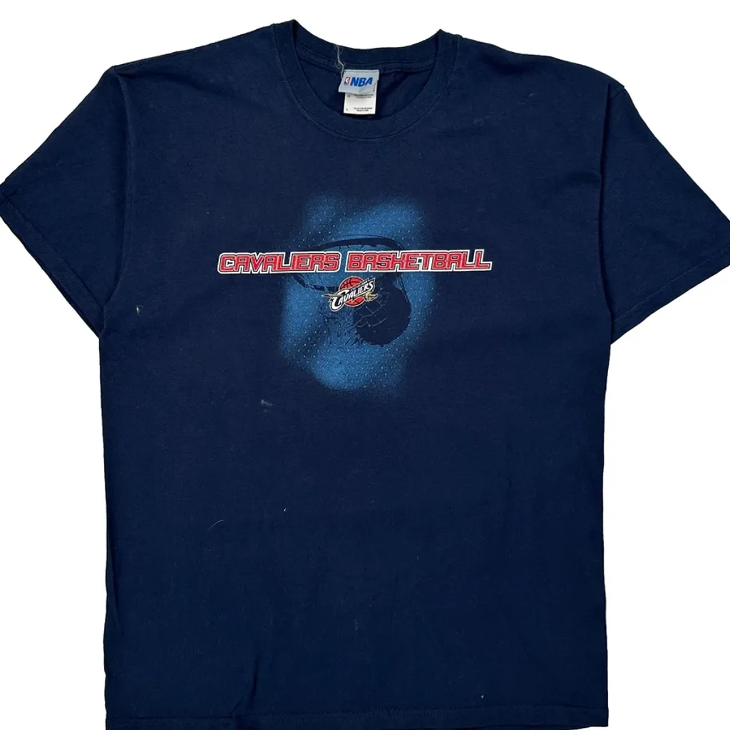 Cavaliers Basketball Nba T-Shirt - Large Navy Cotton - Image 5