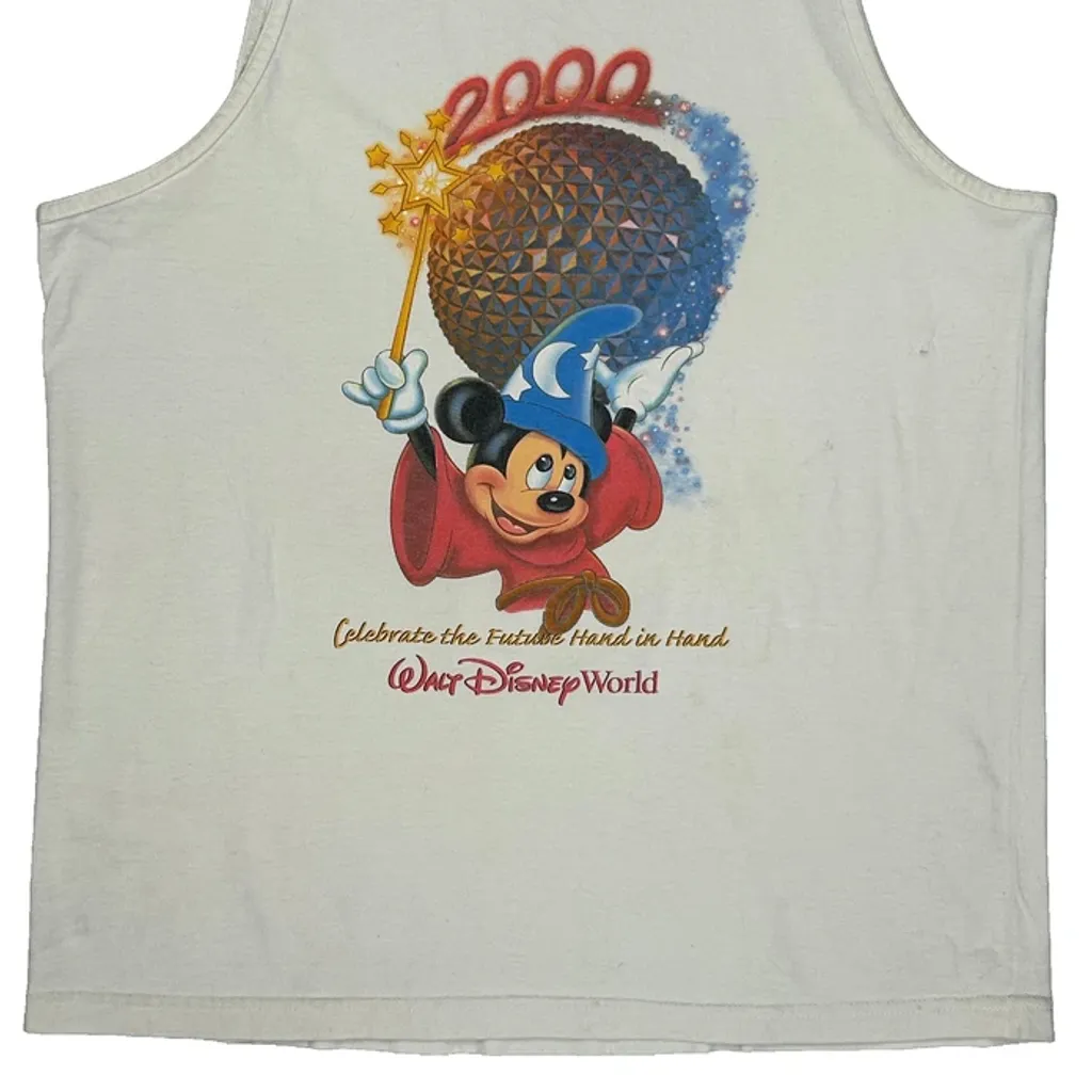 Celebrate The Future Hand In Hand Disney Cartoon Vest - Medium White Cotton - Image 5