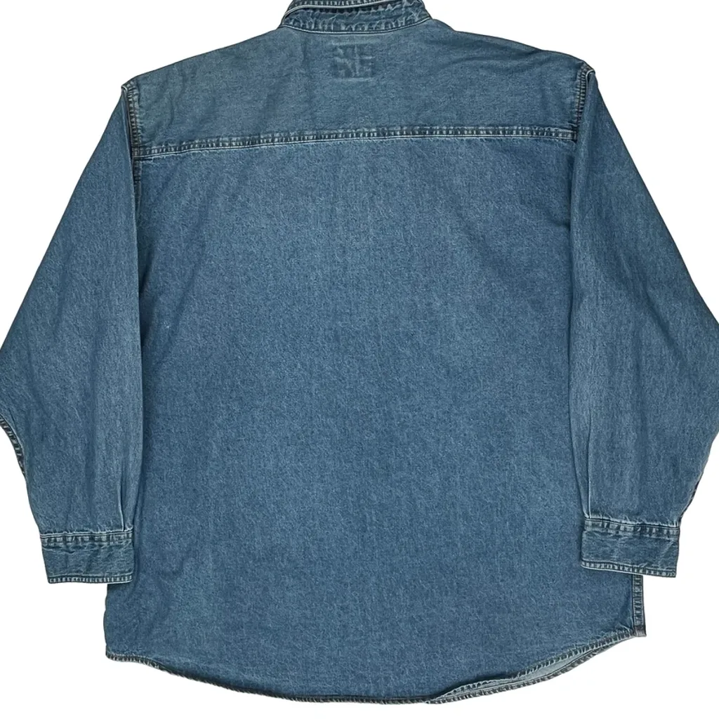 Central Logistics Service Logo Lee Denim Shirt - XL Blue Cotton - Image 6