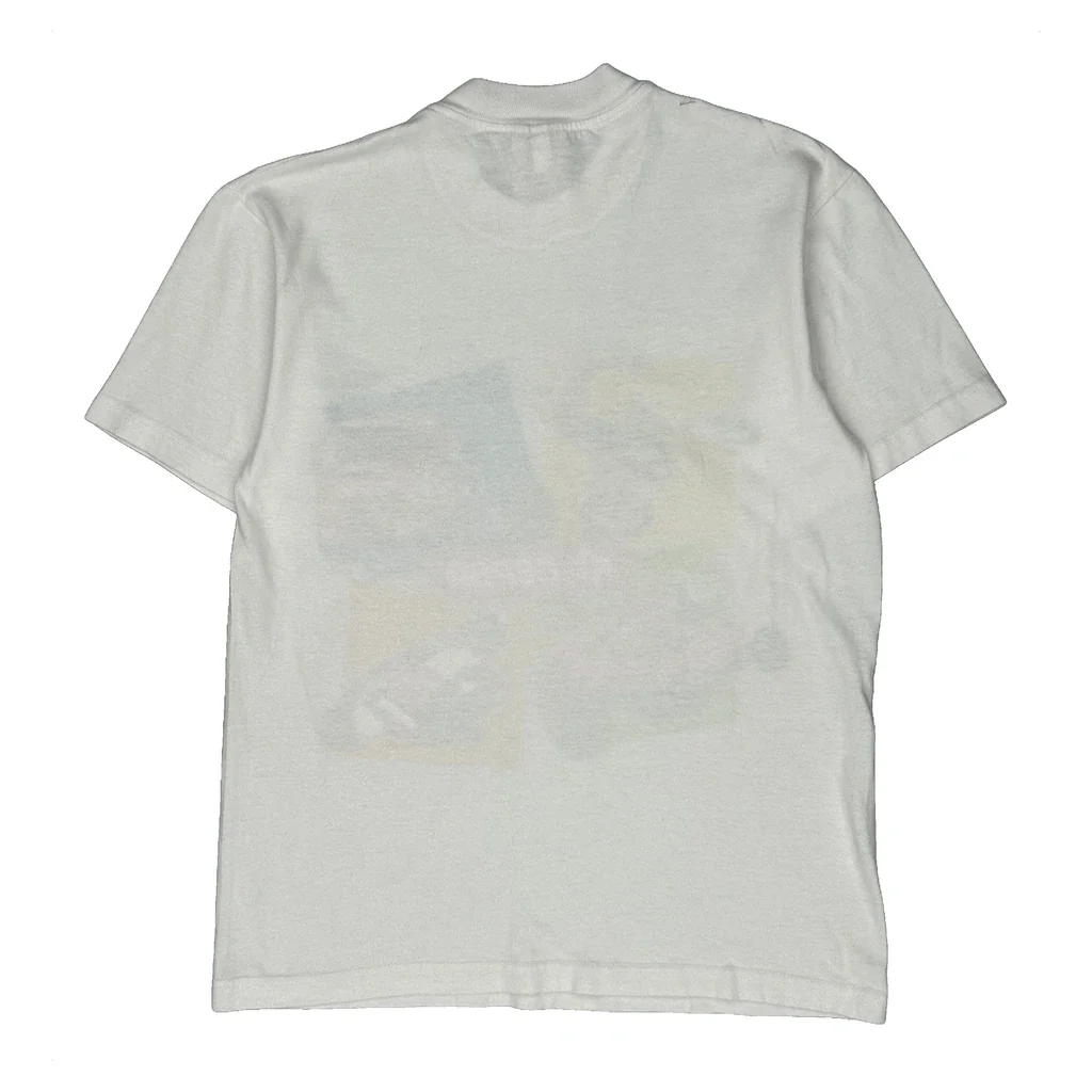Cepsa Hanes Graphic T-Shirt - Medium White Cotton - Image 2