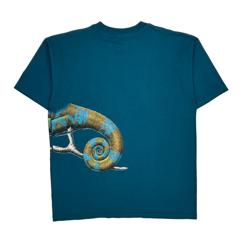 Chameleon Aop Habitat Graphic T-Shirt - XL Blue Cotton - Image 2