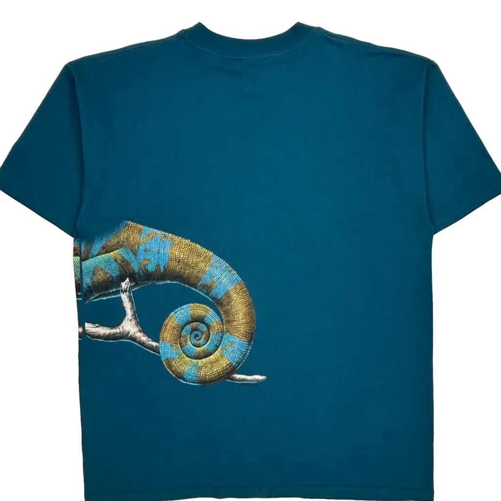 Chameleon Aop Habitat Graphic T-Shirt - XL Blue Cotton - Image 6