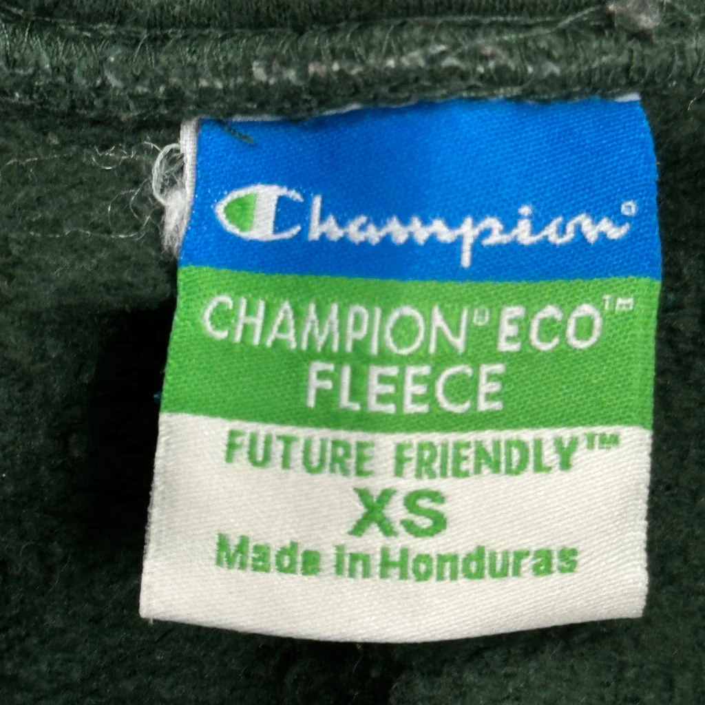 Champion College 1/4 Zip - XS Green Cotton Blend - Image 3