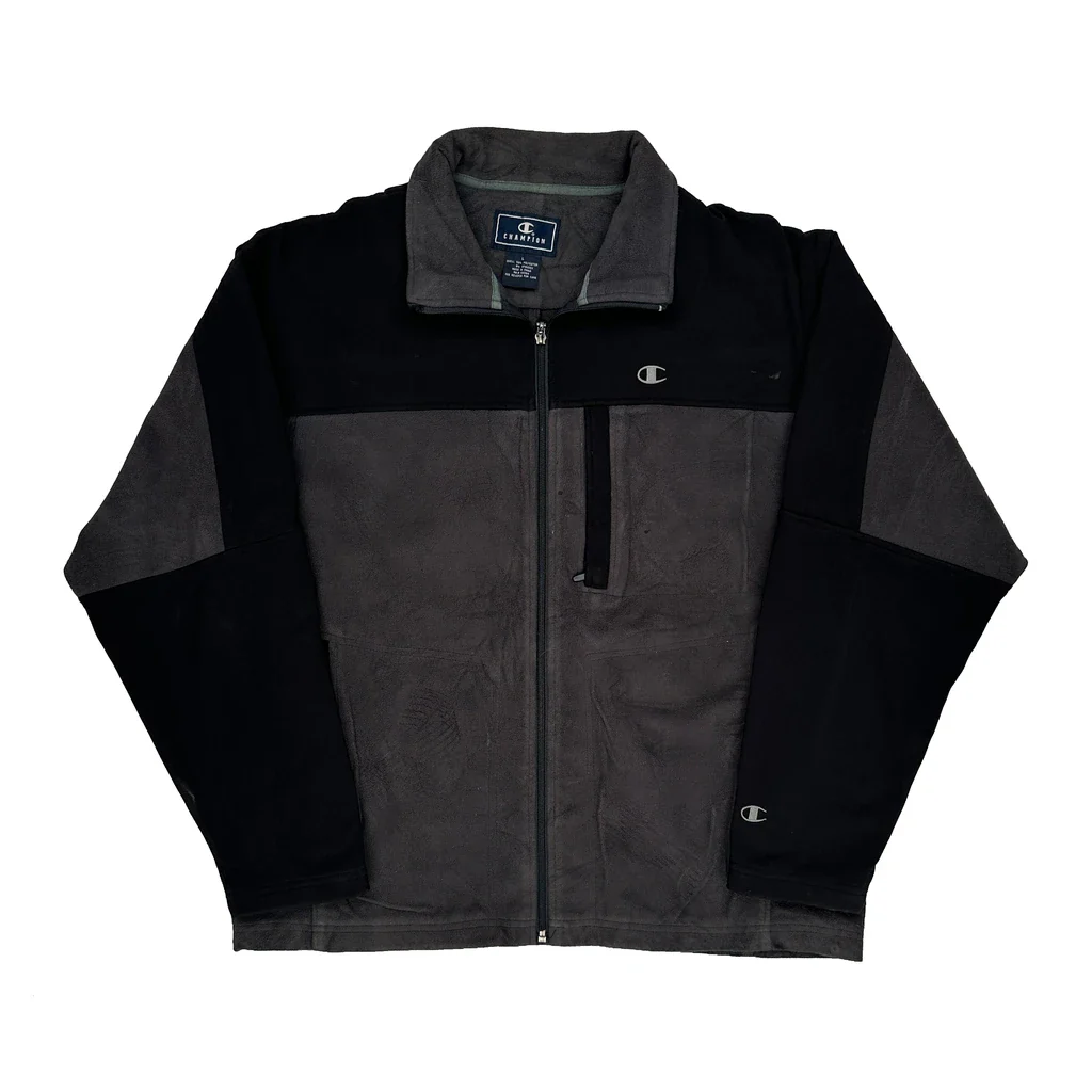 Champion Denali Fleece Jacket - Large Grey Polyester