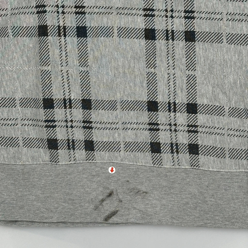 Champion Checked Hoodie - Large Grey Cotton - Image 3