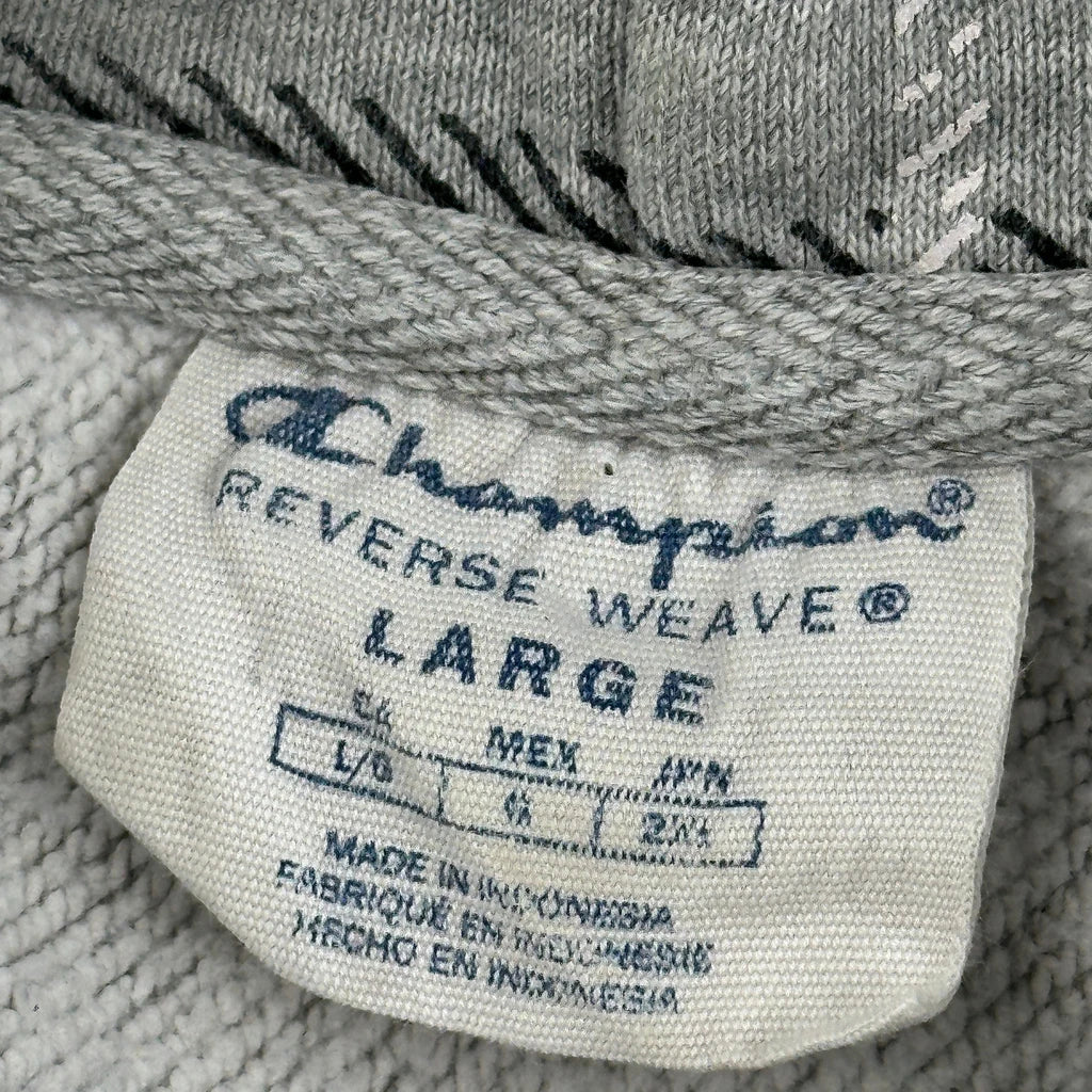Champion Checked Hoodie - Large Grey Cotton - Image 4