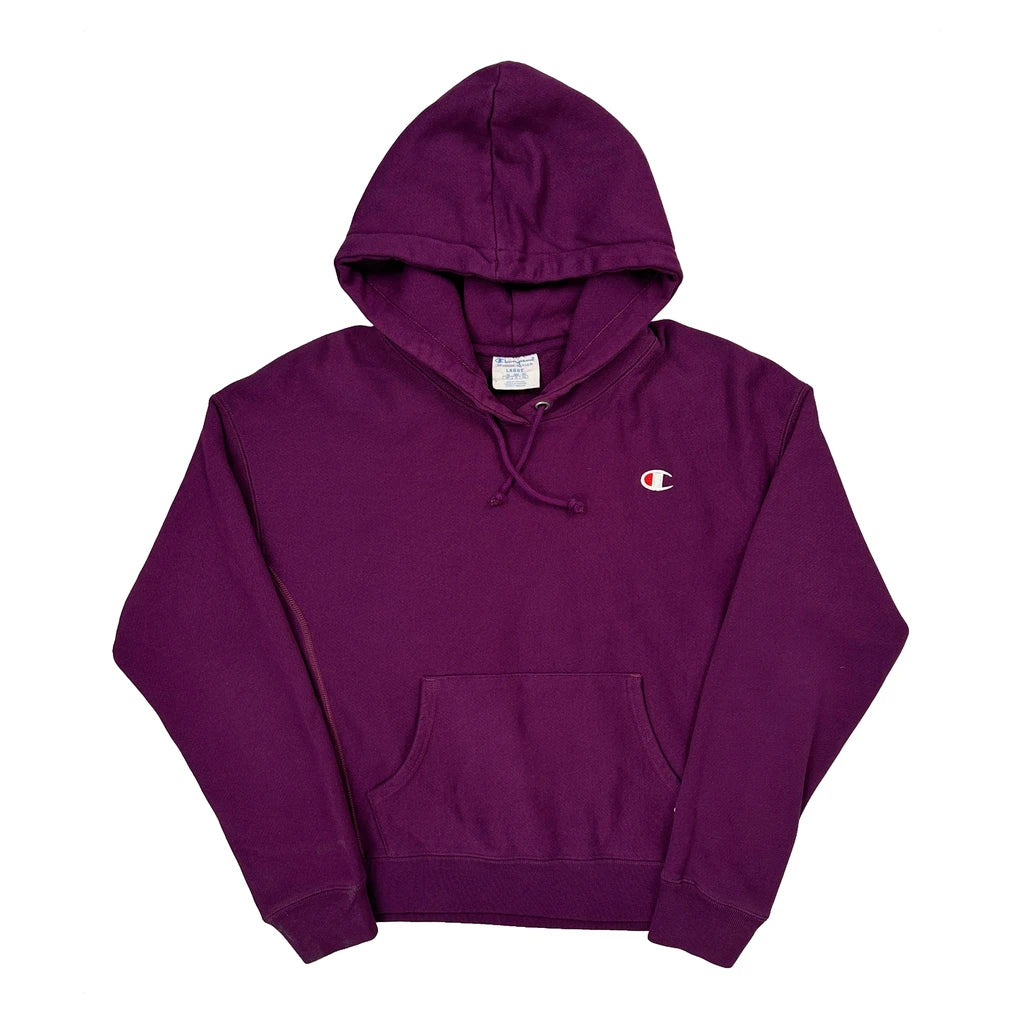 Champion Hoodie - Large Purple Cotton