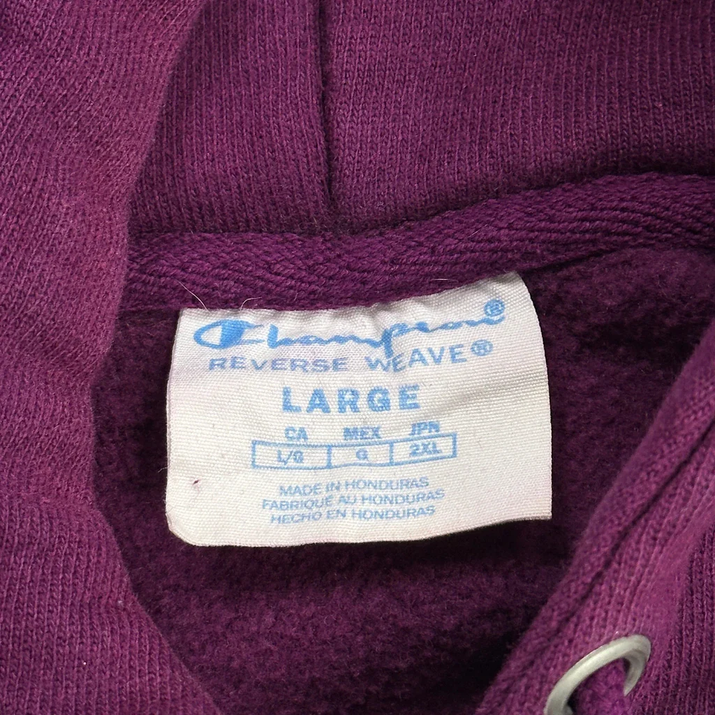 Champion Hoodie - Large Purple Cotton - Image 3