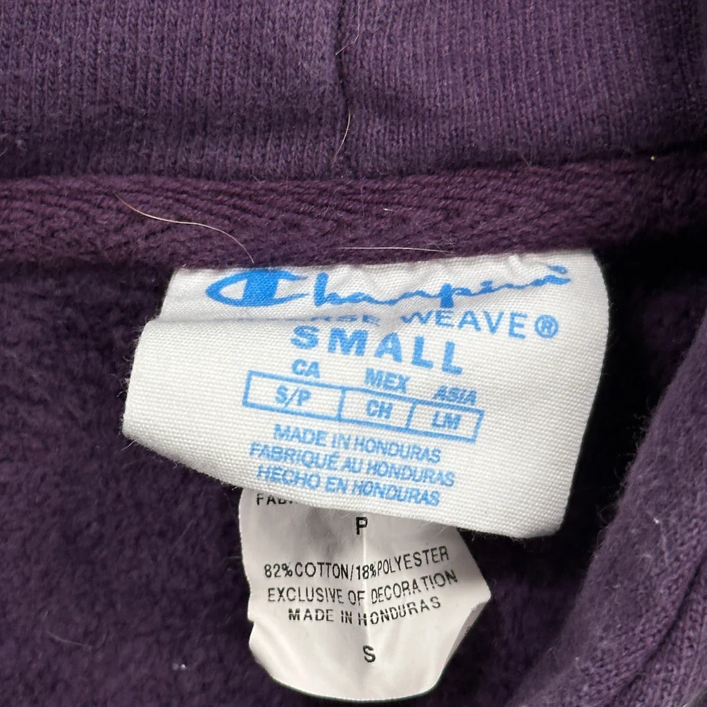 Champion Hoodie - Small Purple Cotton Blend - Image 3