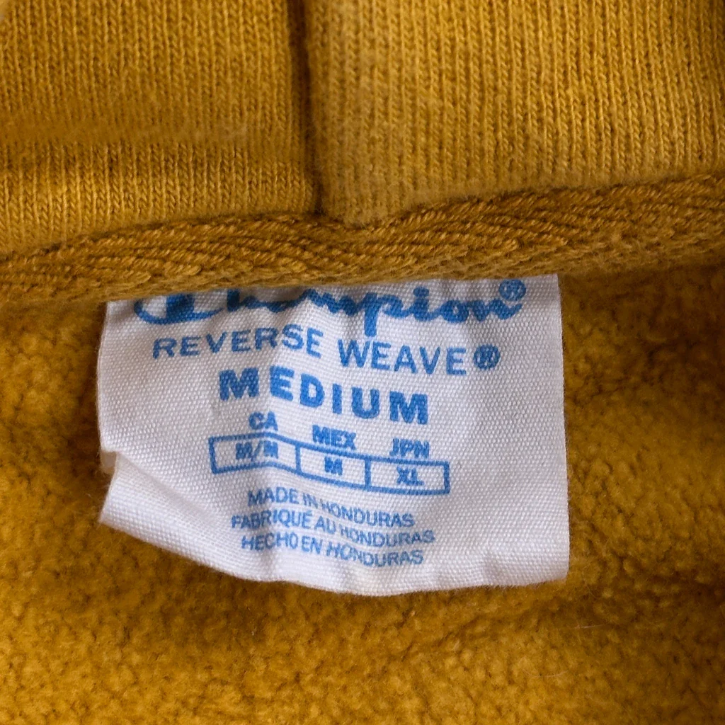 Champion Hoodie - Medium Yellow Cotton - Image 3