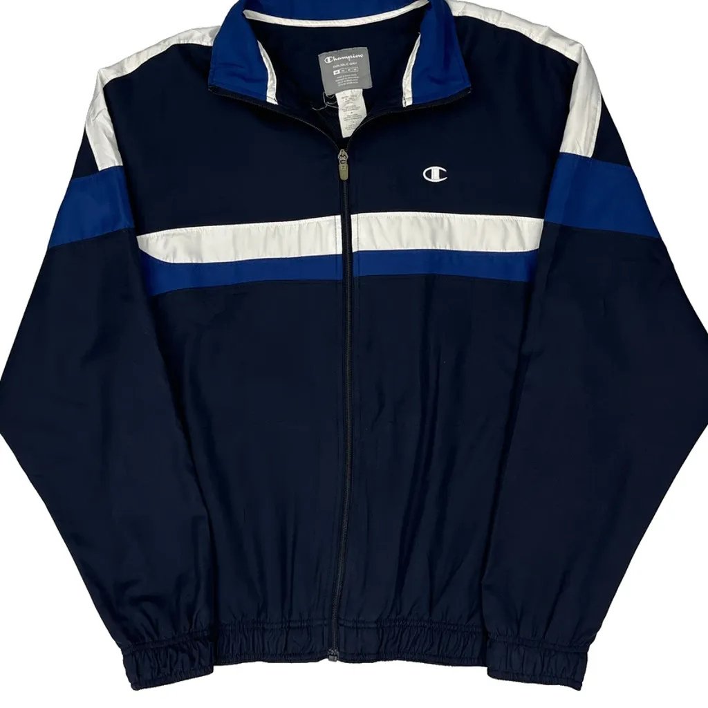 Champion Striped Jacket - Medium Navy Polyester - Image 5