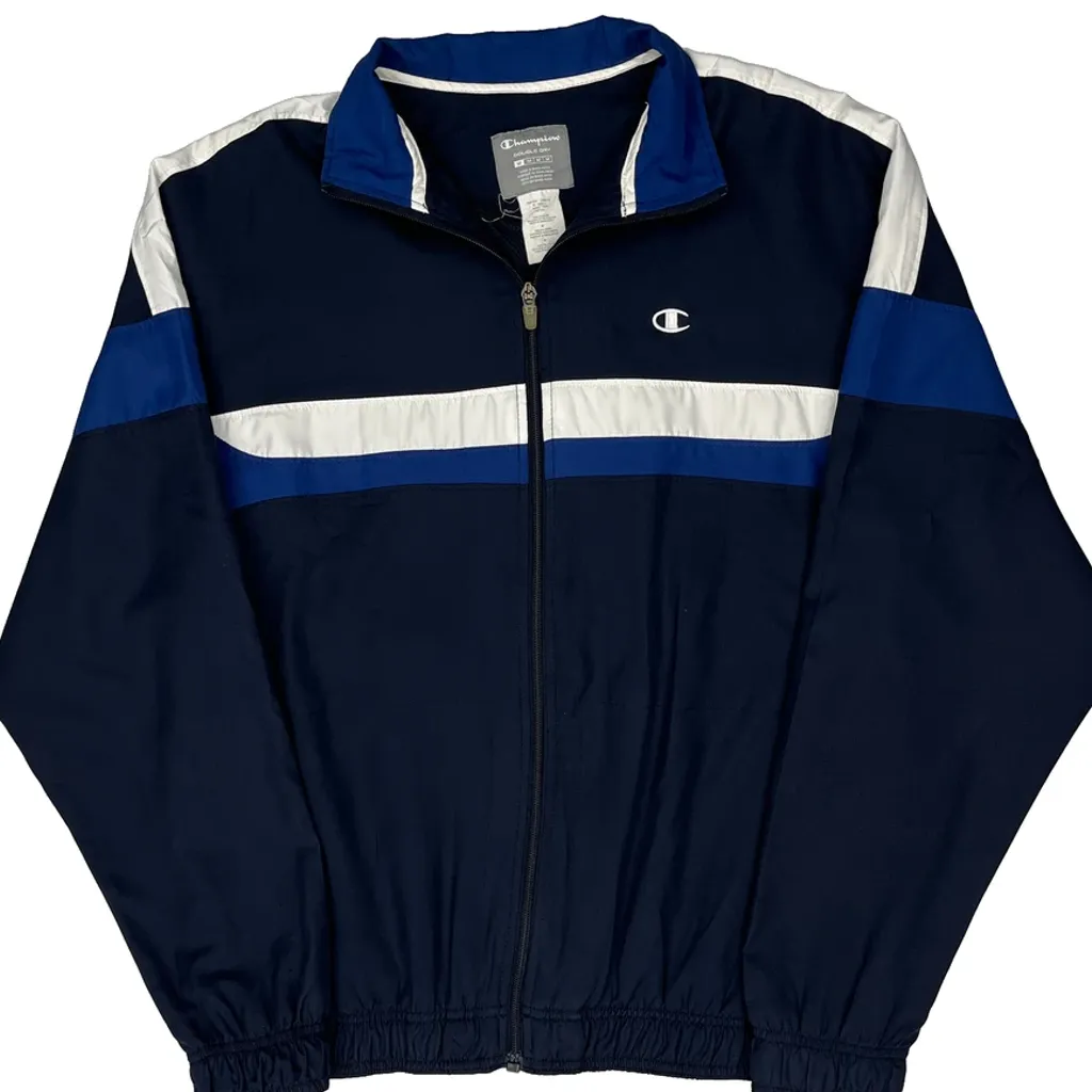 Champion Striped Jacket - Medium Navy Polyester - Image 6