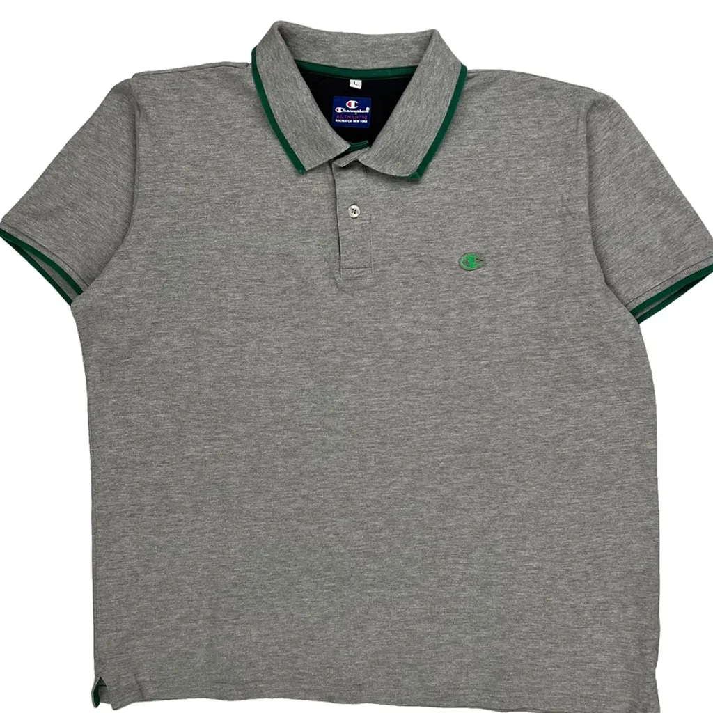 Champion Polo Shirt - Large Grey Cotton - Image 5