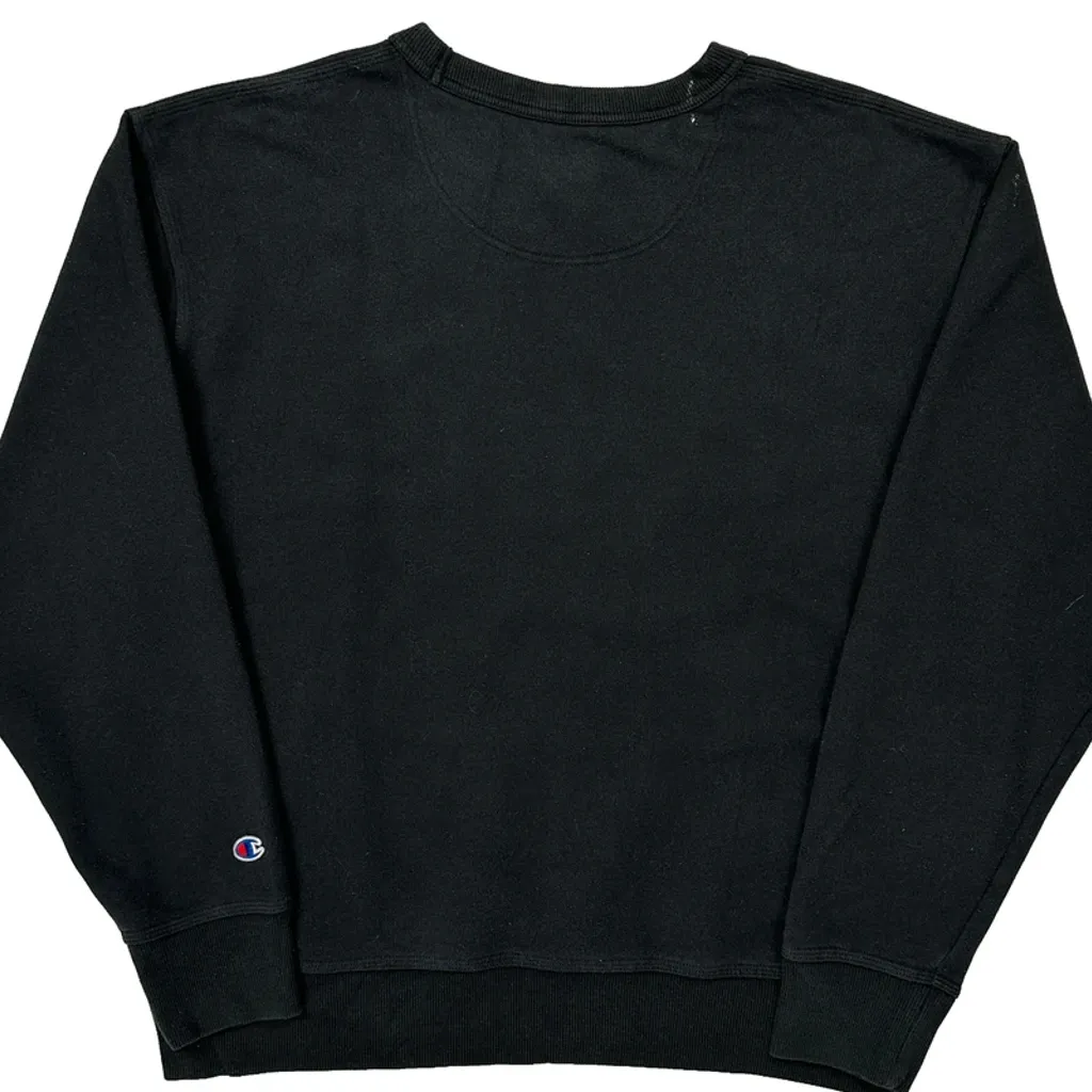 Champion Spellout Sweatshirt - Large Black Cotton - Image 7