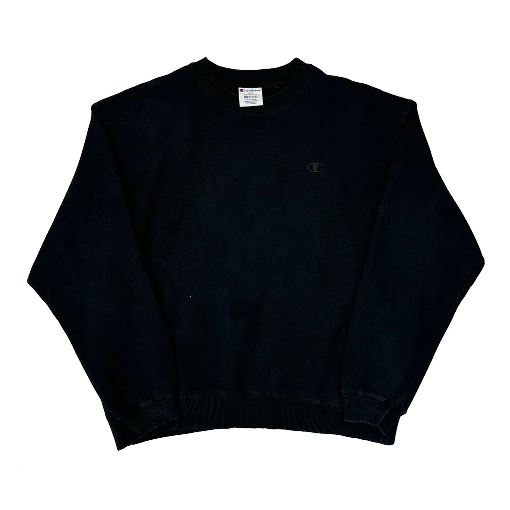 Champion Sweatshirt - XL Black Cotton Blend