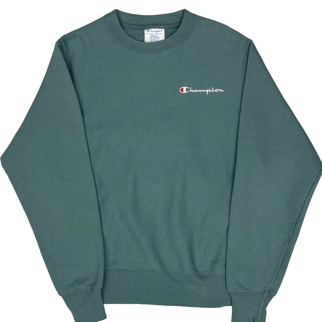 Champion Sweatshirt - Small Green Cotton Blend - Image 4