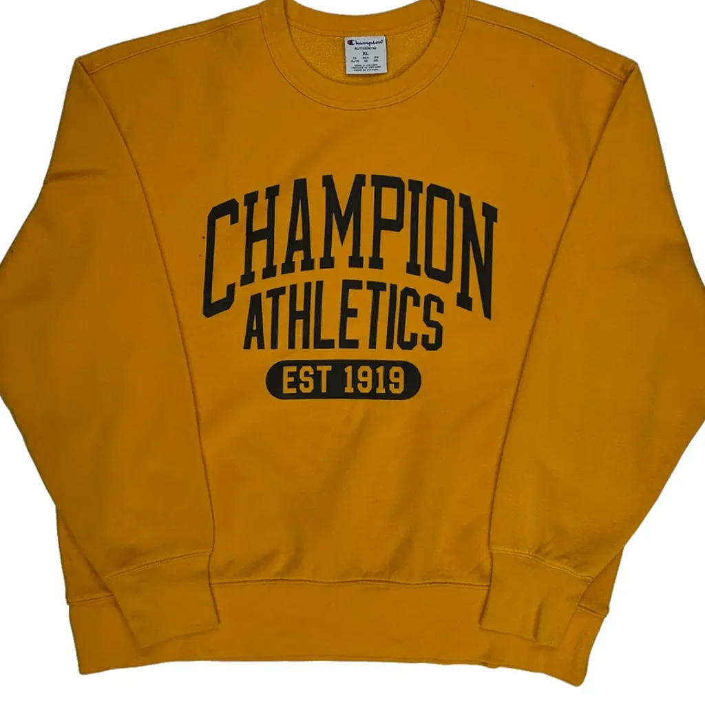 Champion Sweatshirt - XL Yellow Cotton - Image 4
