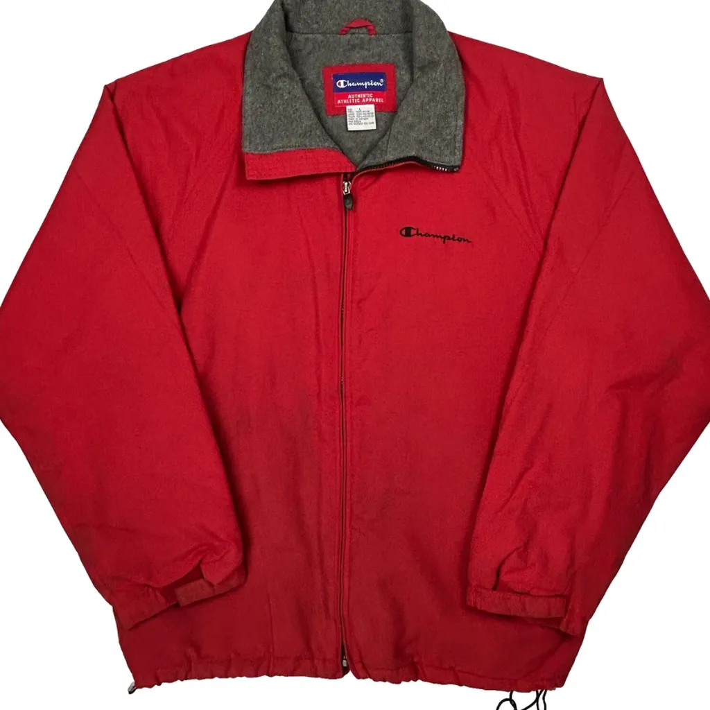 Champion Windbreaker - Large Red Nylon - Image 4