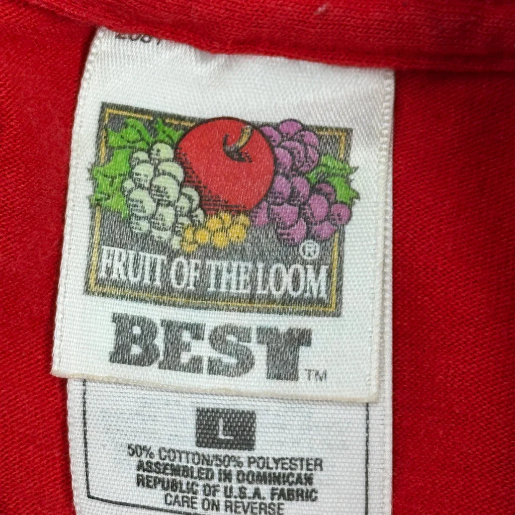 Champions League 1996 Fruit Of The Loom Single Stitch T-Shirt - Large Red Cotton Blend - Image 5