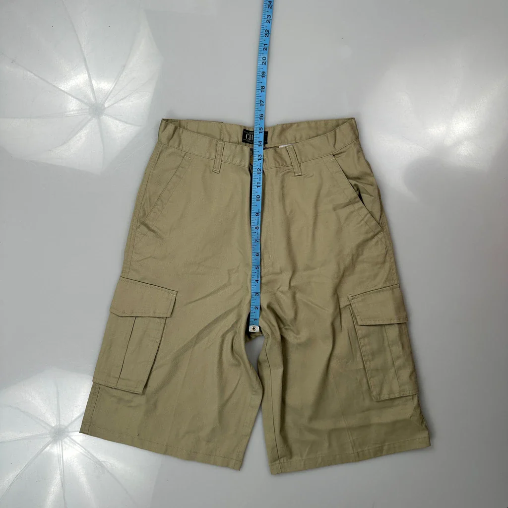 Chams Cargo Shorts - 32W 11L Beige Cotton - Image 4