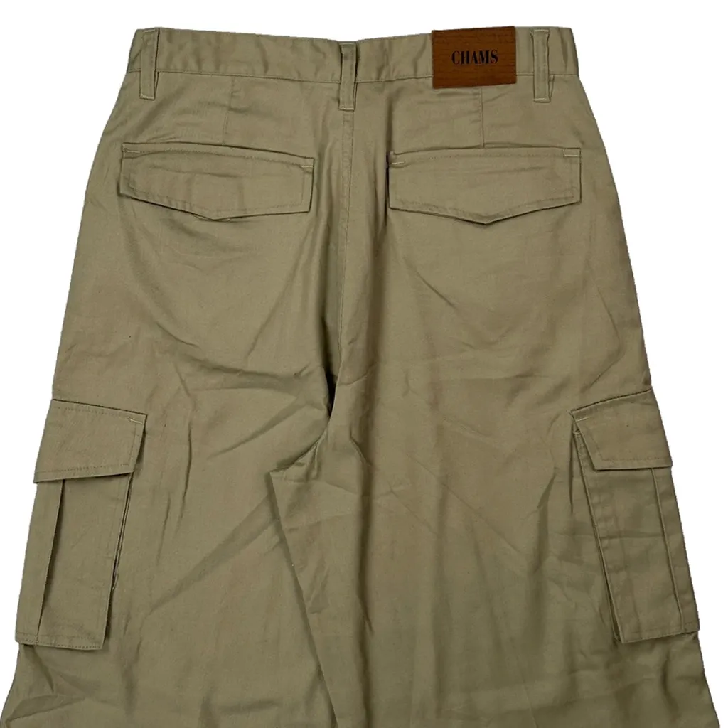 Chams Cargo Shorts - 32W 11L Beige Cotton - Image 8