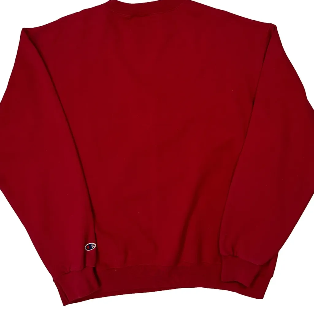 Chapman Champion College Sweatshirt - Large Red Cotton - Image 7