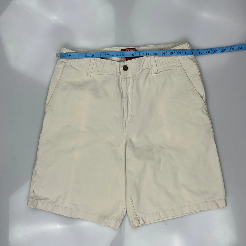 Chaps Denim Chino Shorts - 34W 9L Beige Cotton - Image 3