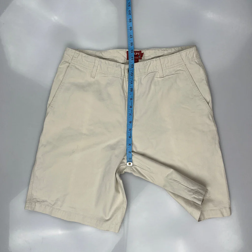Chaps Denim Chino Shorts - 34W 9L Beige Cotton - Image 4