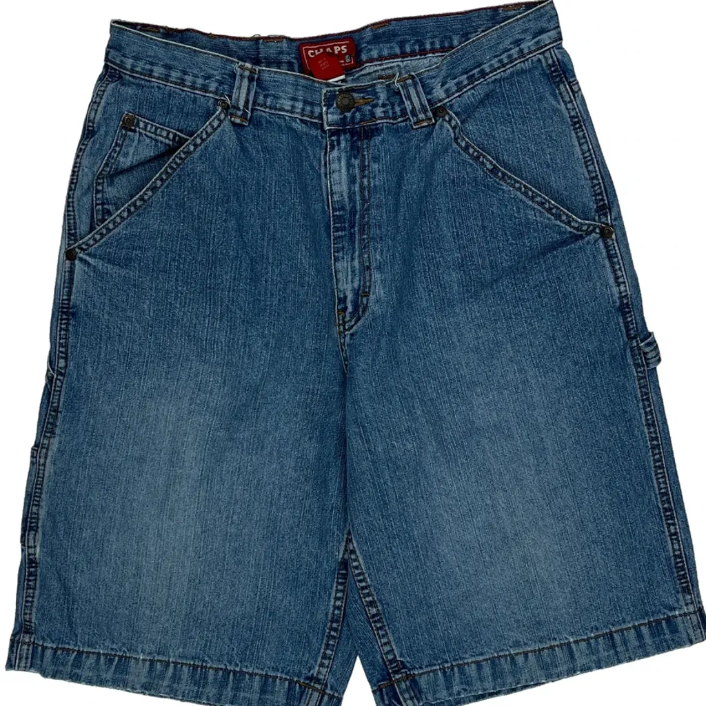 Chaps Denim Baggy Denim Shorts - 31W 10L Blue Cotton - Image 10