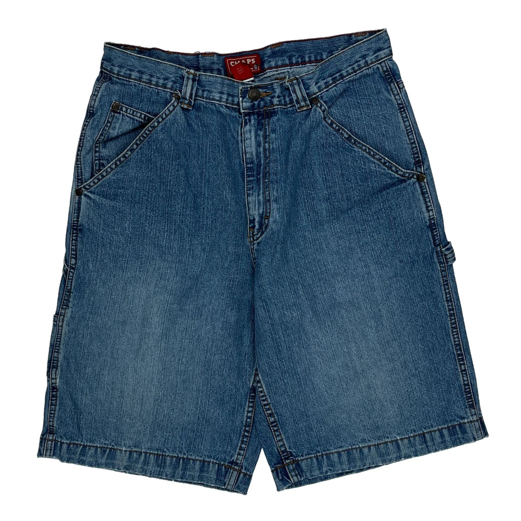 Chaps Denim Baggy Denim Shorts - 31W 10L Blue Cotton - Image 2