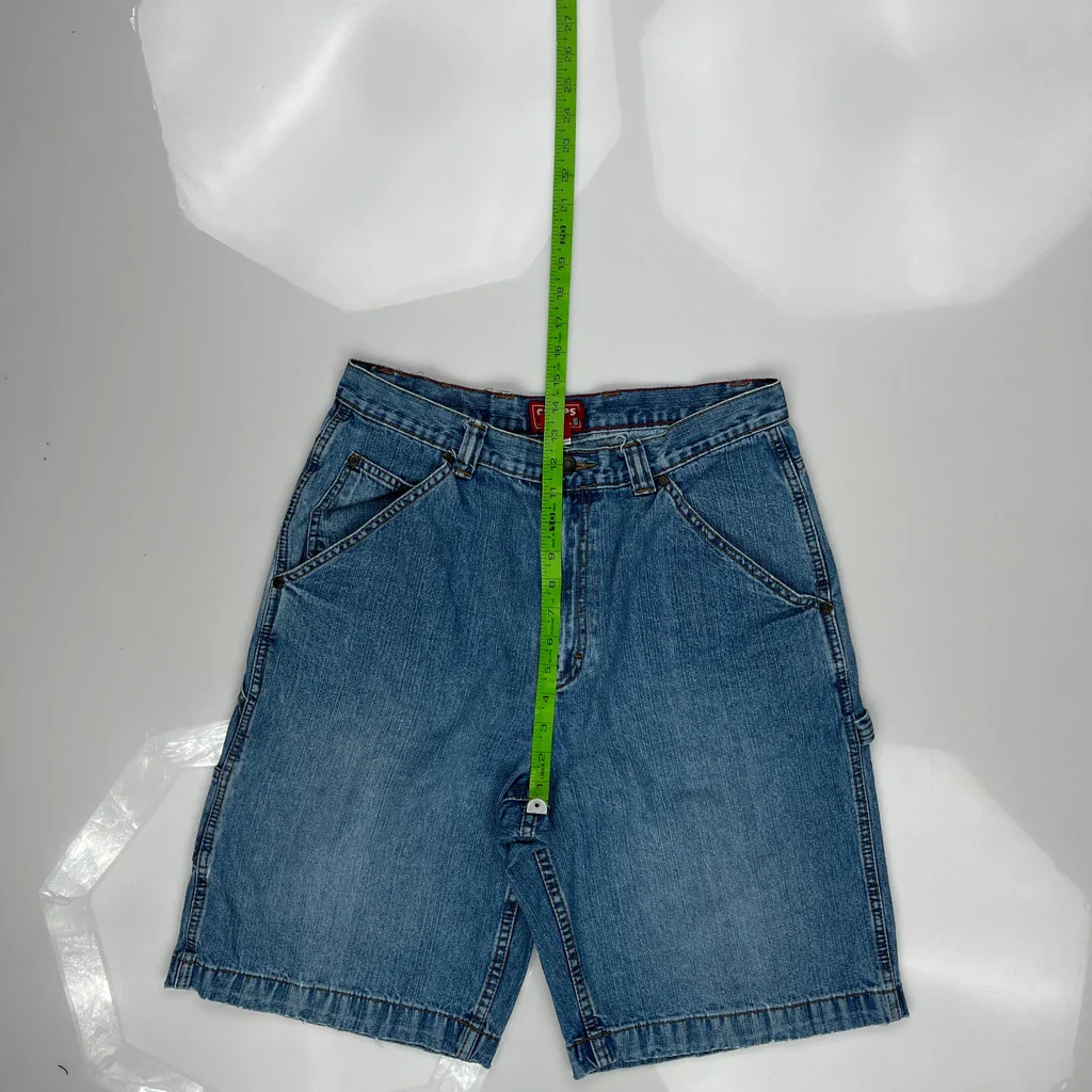 Chaps Denim Baggy Denim Shorts - 31W 10L Blue Cotton - Image 4