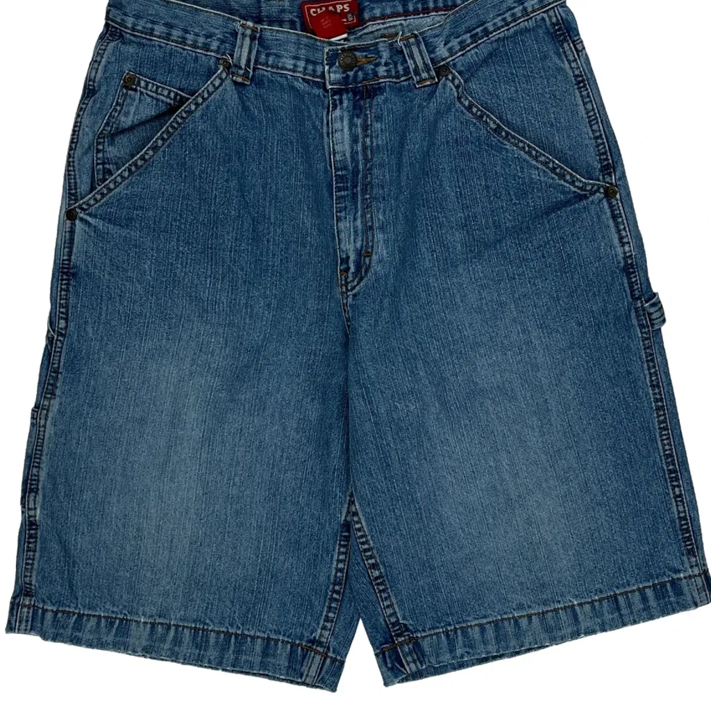 Chaps Denim Baggy Denim Shorts - 31W 10L Blue Cotton - Image 9
