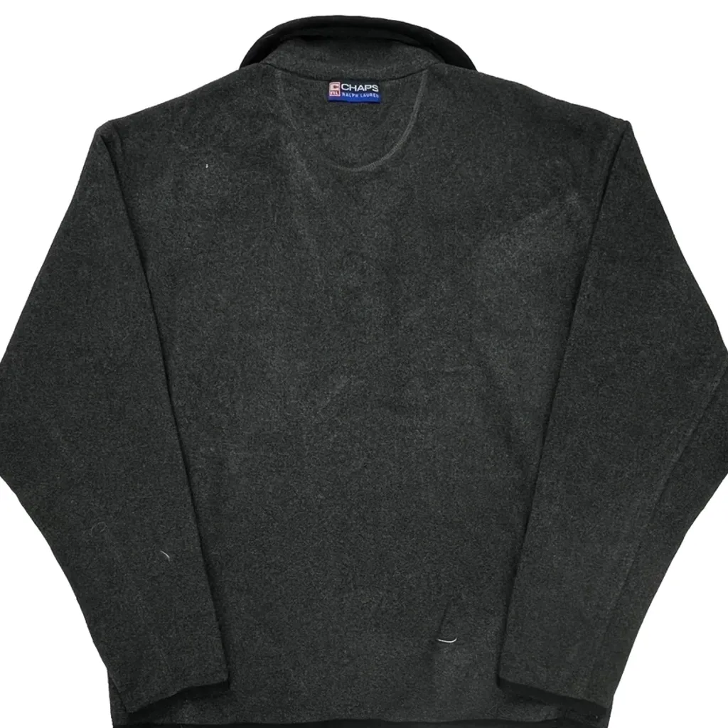 Chaps Ralph Lauren Spellout 1/4 Zip - Large Gray Polyester - Image 7