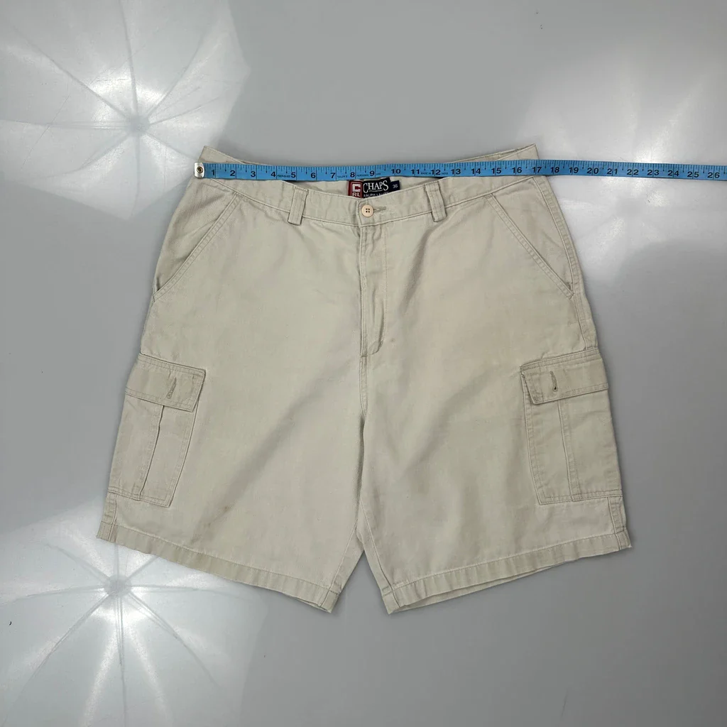 Chaps Ralph Lauren Cargo Shorts - 34W 10L Beige Cotton - Image 3