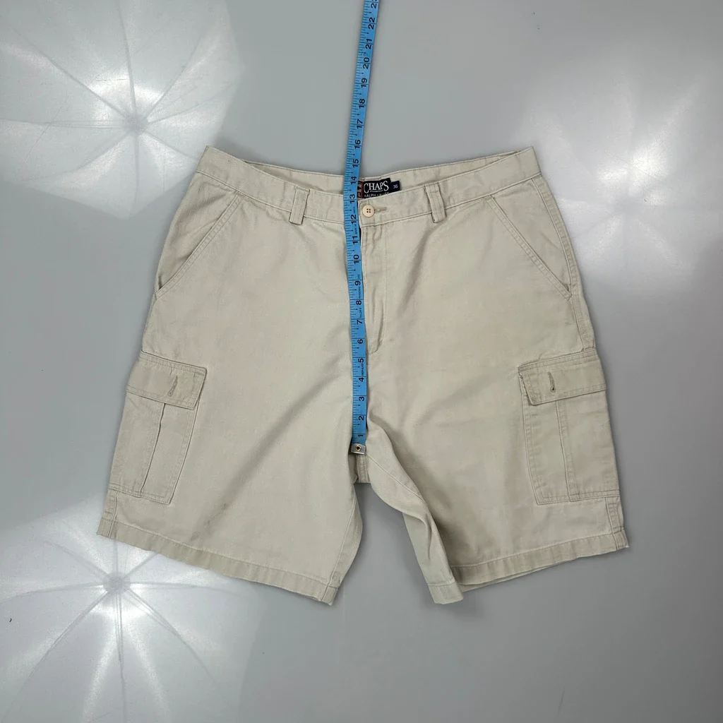 Chaps Ralph Lauren Cargo Shorts - 34W 10L Beige Cotton - Image 4