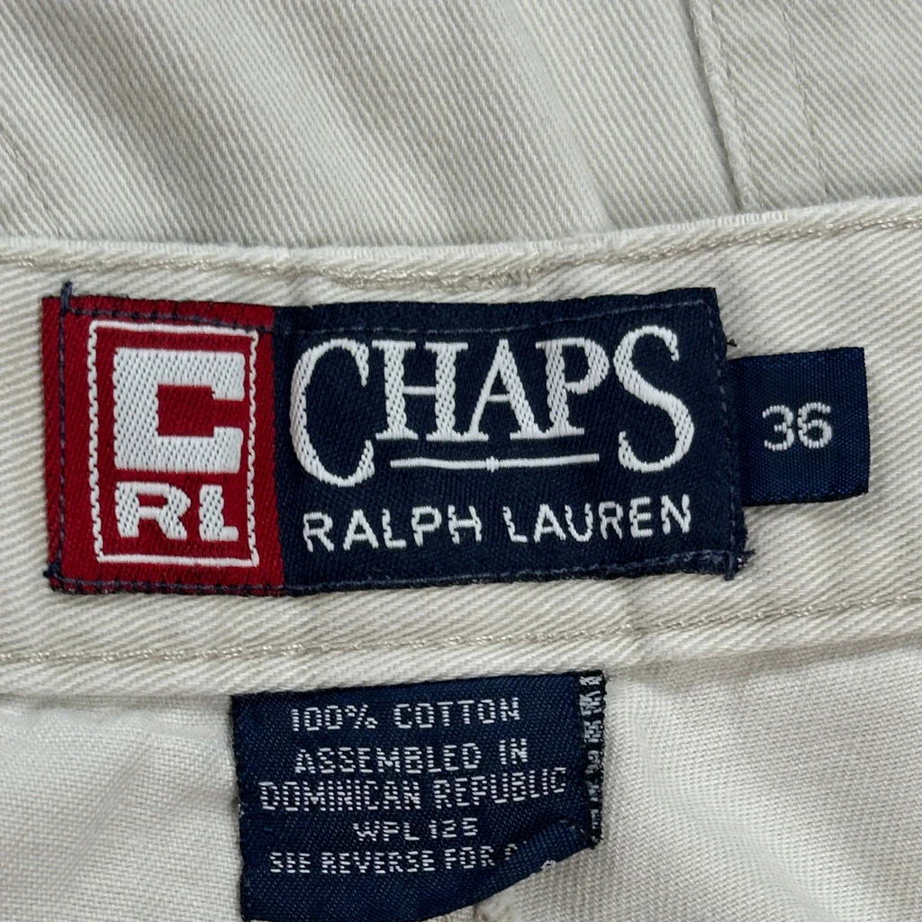 Chaps Ralph Lauren Cargo Shorts - 34W 10L Beige Cotton - Image 6