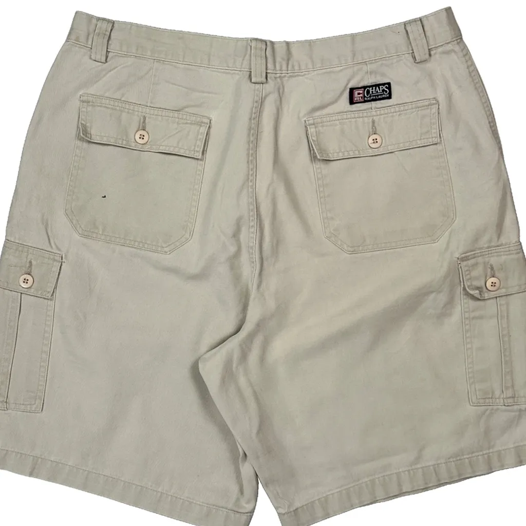 Chaps Ralph Lauren Cargo Shorts - 34W 10L Beige Cotton - Image 8