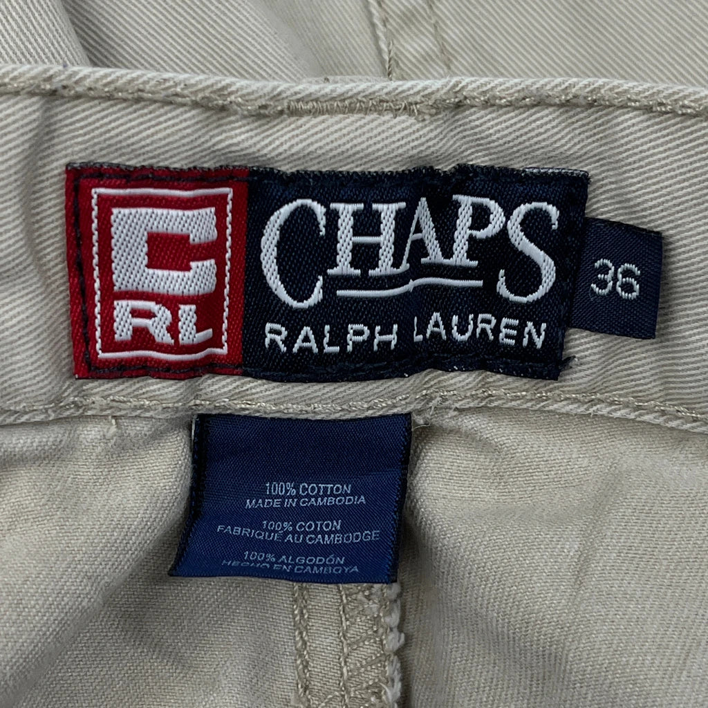 Chaps Ralph Lauren Cargo Shorts - 36W 10L Beige Cotton - Image 6