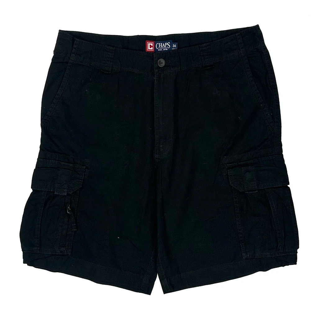 Chaps Ralph Lauren Cargo Shorts - 34W 10L Black Cotton - Image 2