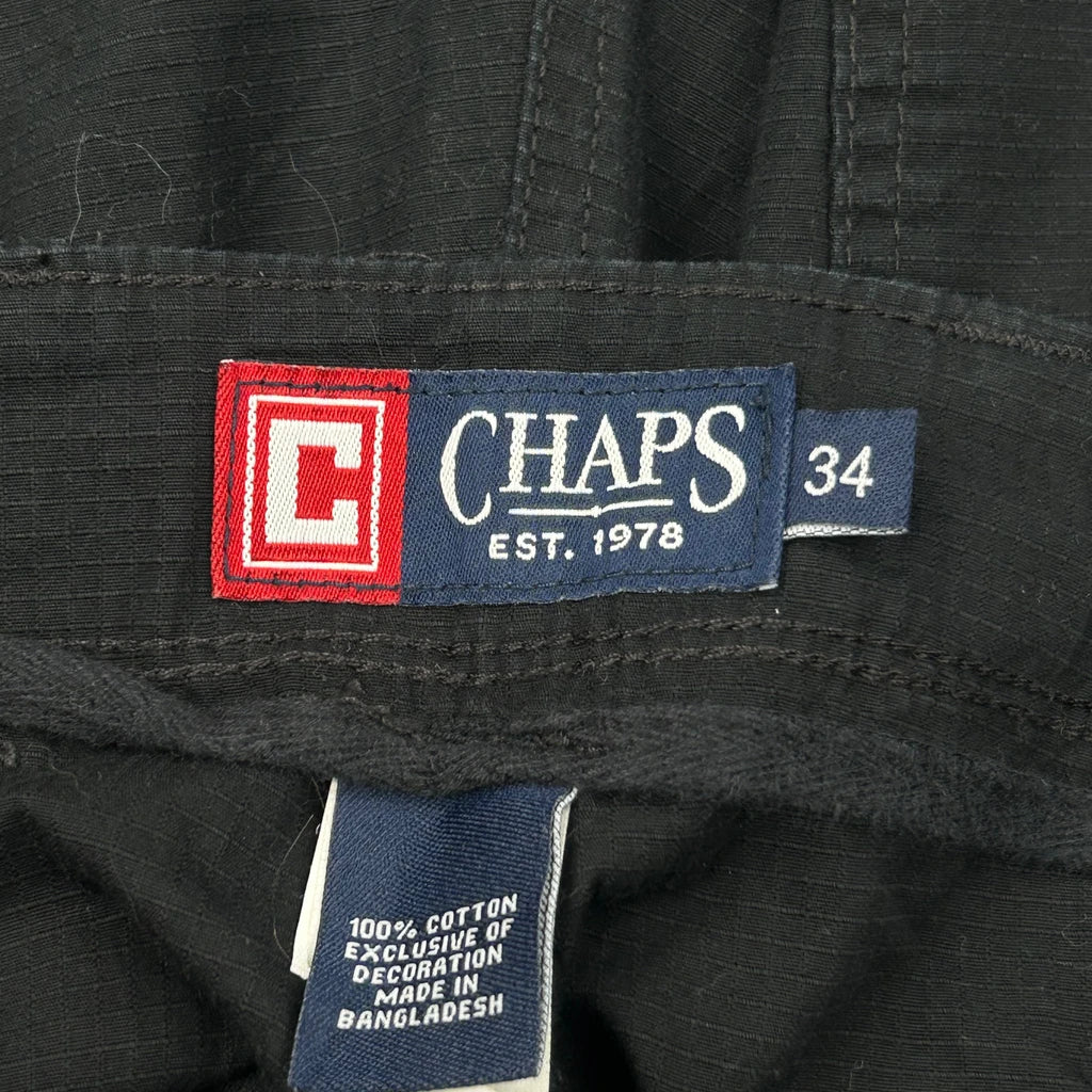 Chaps Ralph Lauren Cargo Shorts - 34W 10L Black Cotton - Image 6