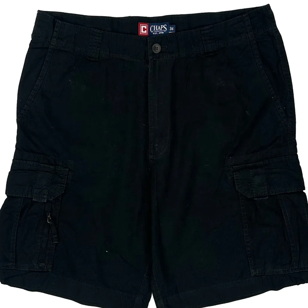 Chaps Ralph Lauren Cargo Shorts - 34W 10L Black Cotton - Image 9