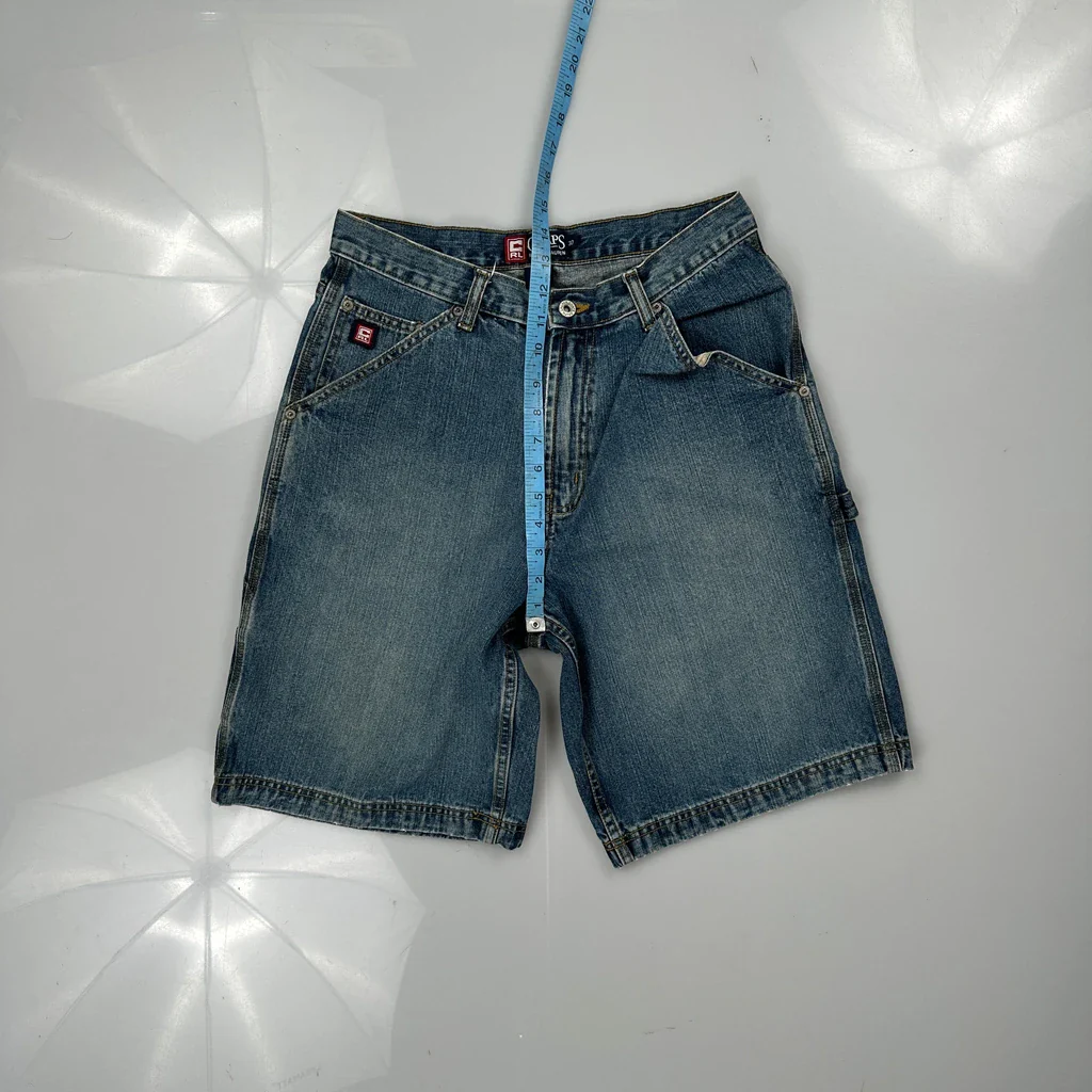 Chaps Ralph Lauren Carpenter Shorts - 28W 10L Blue Cotton - Image 3