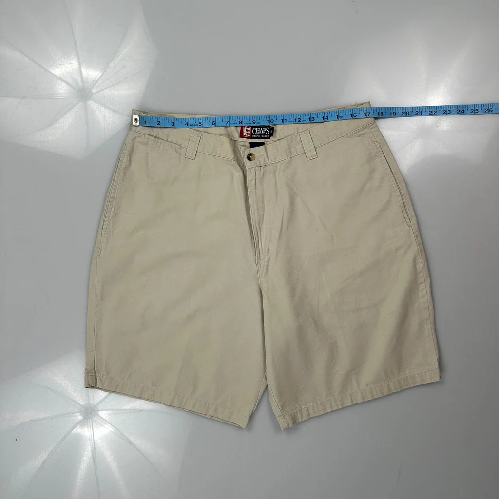 Chaps Ralph Lauren Chino Shorts - 36W 9L Beige Cotton - Image 3
