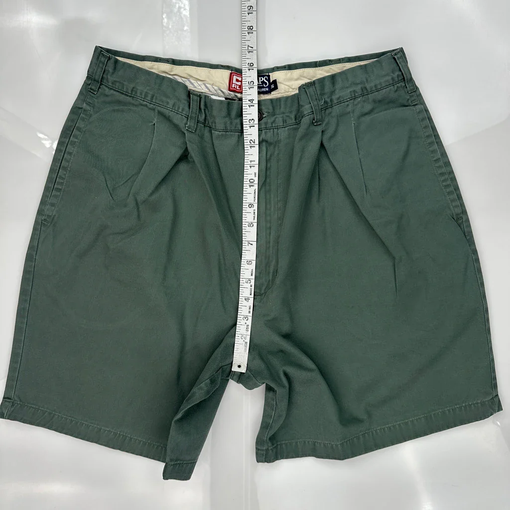 Chaps Ralph Lauren Chino Shorts - 34W 7L Green Cotton - Image 4