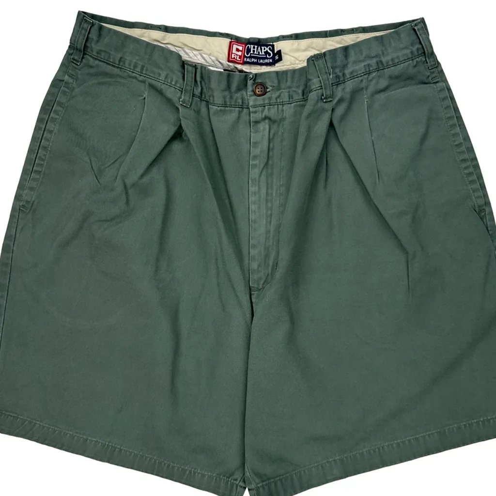 Chaps Ralph Lauren Chino Shorts - 34W 7L Green Cotton - Image 9