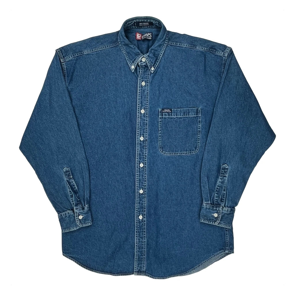 Chaps Ralph Lauren Denim Shirt - Large Blue Cotton