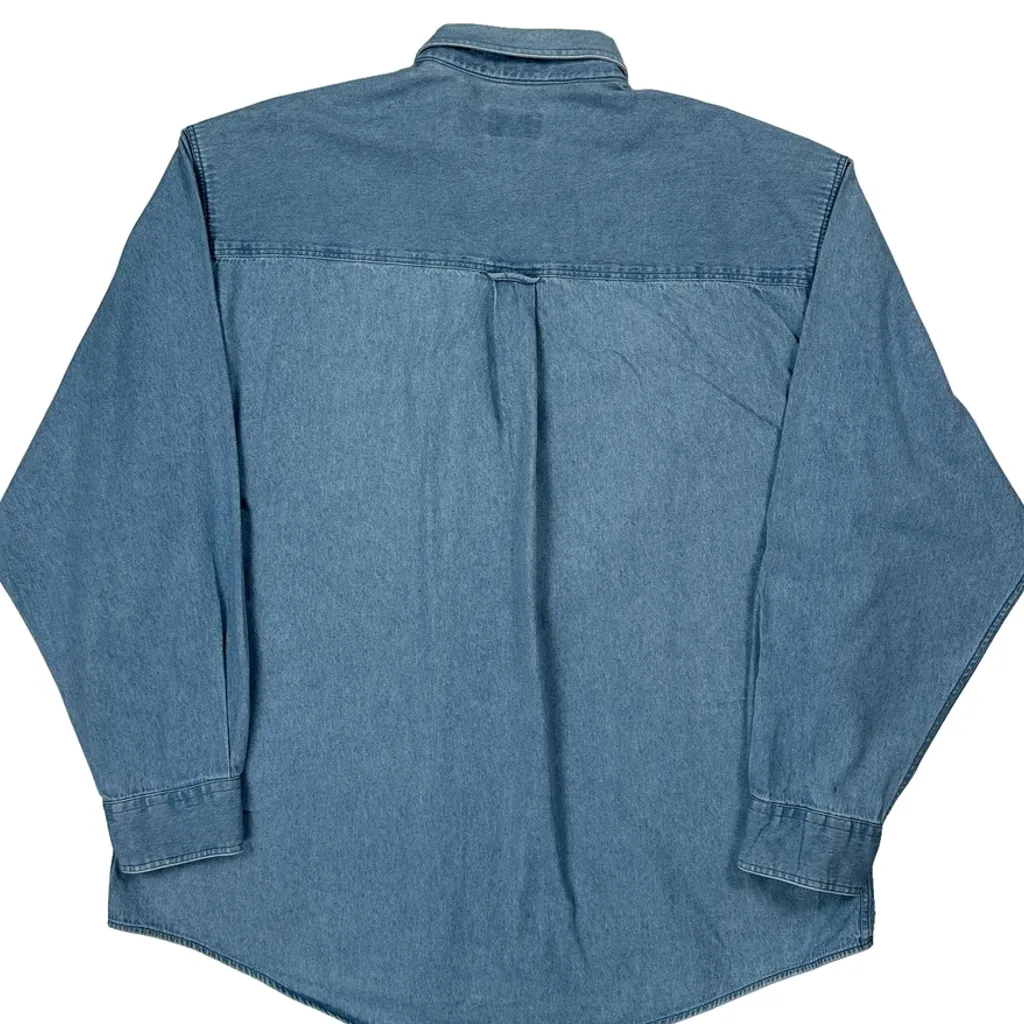 Chaps Ralph Lauren Denim Shirt - XL Blue Cotton - Image 6