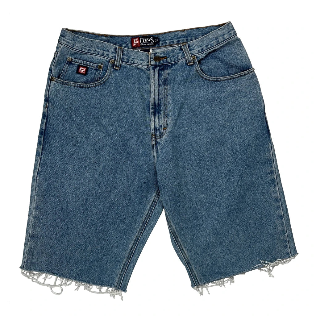 Chaps Ralph Lauren Cut Off Denim Shorts - 31W 11L Blue Cotton - Image 2