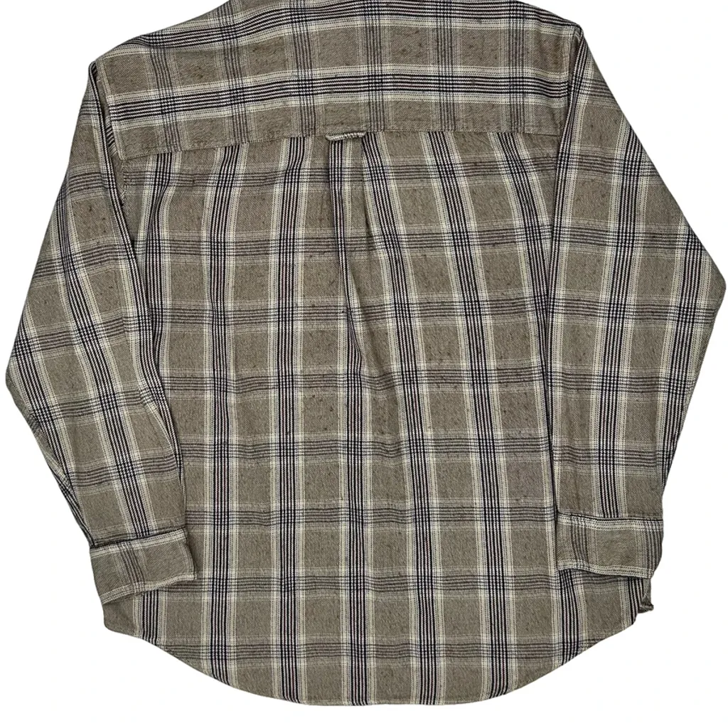 Chaps Ralph Lauren Checked Flannel Shirt - Medium Beige Cotton - Image 6